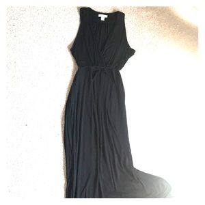 Black maternity maxi dress